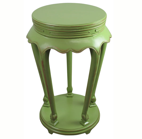 Olive Green Candle or Incense Side Table