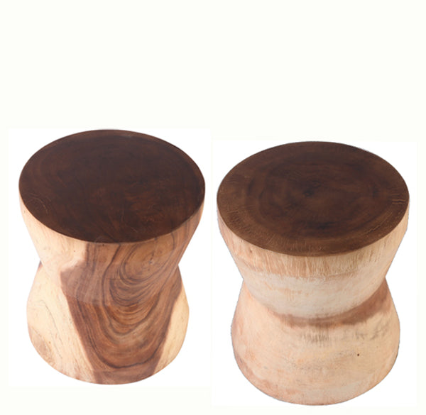 Natural Brown & White Accent or Side Table 2 - Dyag East