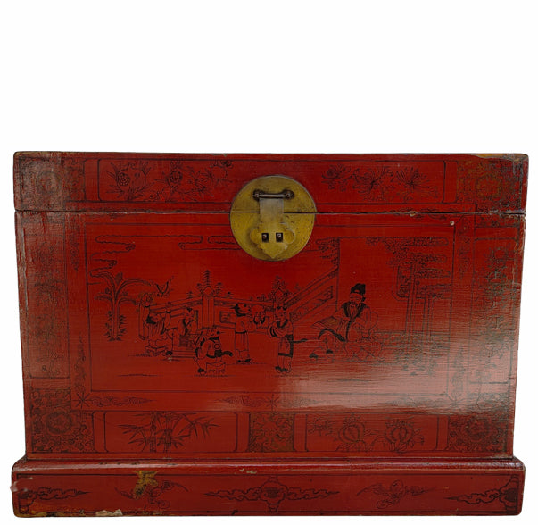 Hand Painted Red Trunk