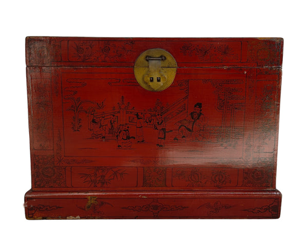 Hand Painted Red Trunk