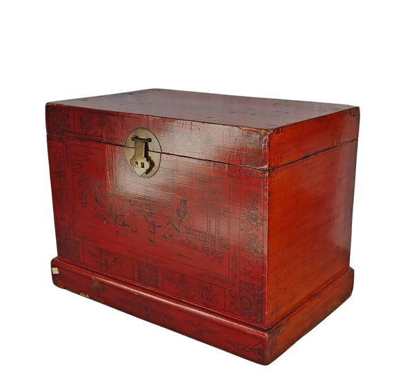 Hand Painted Red Trunk