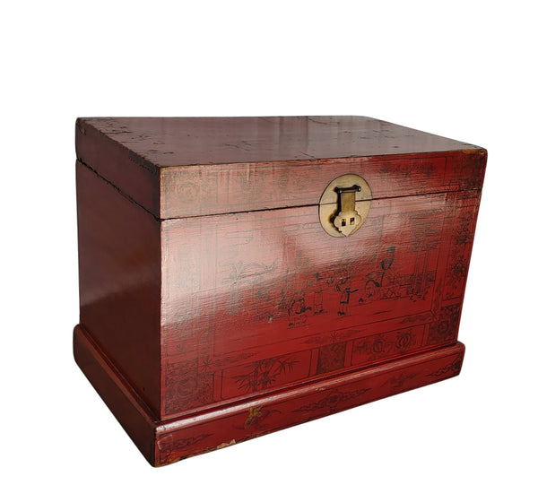 Hand Painted Red Trunk