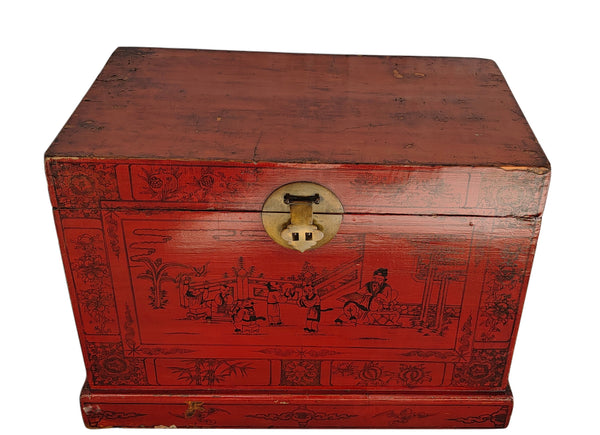 Hand Painted Red Trunk