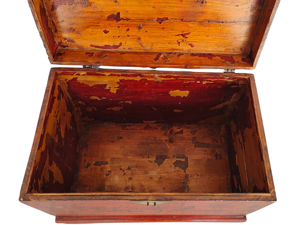 Hand Painted Red Trunk