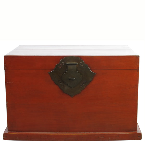 China Red Accent Trunk Table