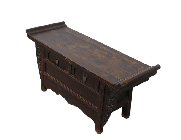 Hard Carved Antique Accent Table