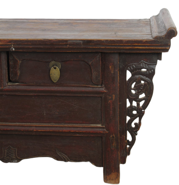 Hard Carved Antique Accent Table