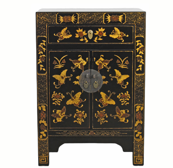 Z-Hand Painted Chinoiserie-Style Night Stand or Accent Table
