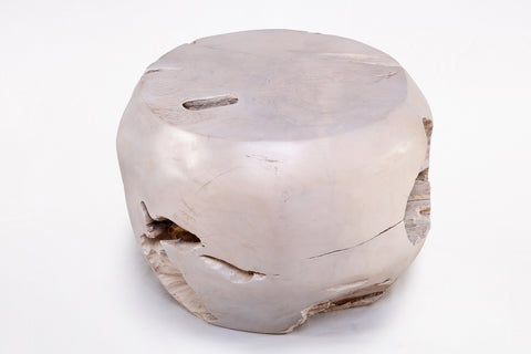 Bleached White Teak Root Accent or Side Table or Stool 25