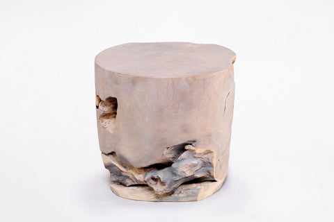 Bleached White Teak Root Accent or Side Table or Stool 37