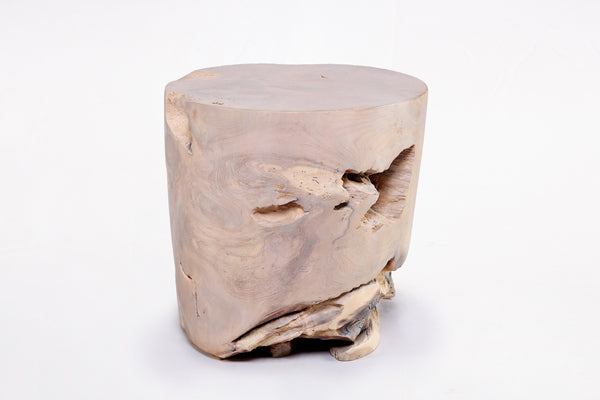 Bleached White Teak Root Accent or Side Table or Stool 37