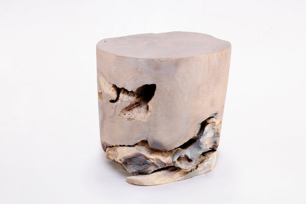 Bleached White Teak Root Accent or Side Table or Stool 37