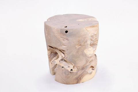 Bleached White Teak Root Accent or Side Table or Stool 39