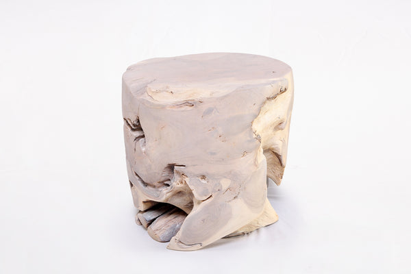 Bleached White Teak Root Accent or Side Table or Stool 41