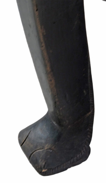 Antique Chinese Round Black Accent Table