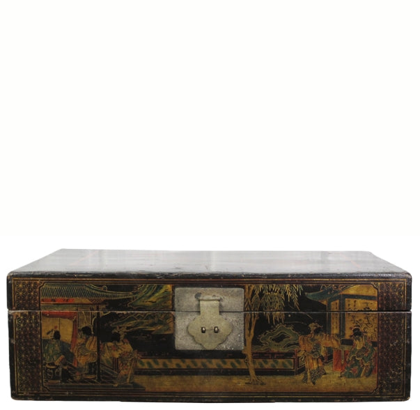 Small Hand Painted Antique Accent Trunk Table