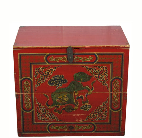 Z-Red 24" Inch Long Antique Accent Trunk Table