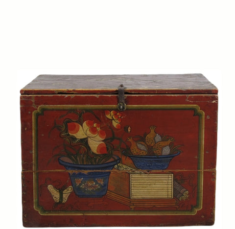 Z-Red 24" Inch Long Antique Accent Trunk Table