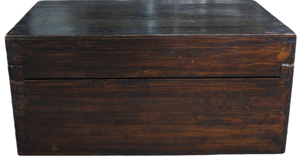 Black 29" Inch Long Antique Accent Trunk Table