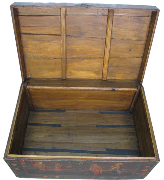 Black 29" Inch Long Antique Accent Trunk Table