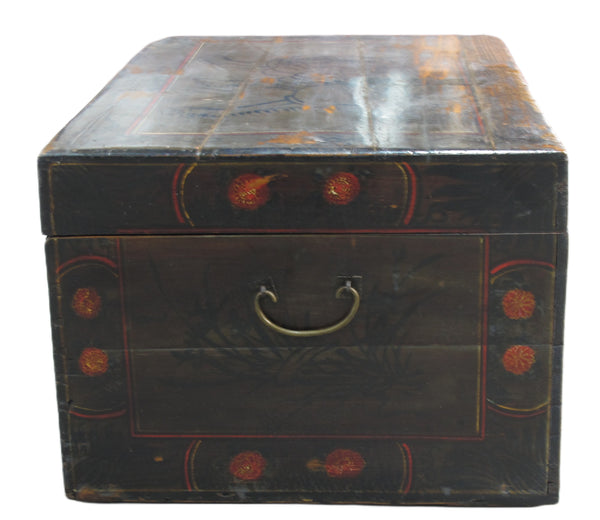 Black 29" Inch Long Antique Accent Trunk Table
