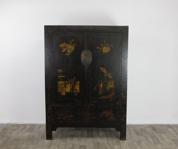 Antique Hand Painted Chinese Cabinet