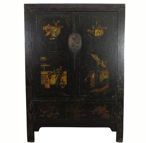 Antique Hand Painted Chinese Cabinet