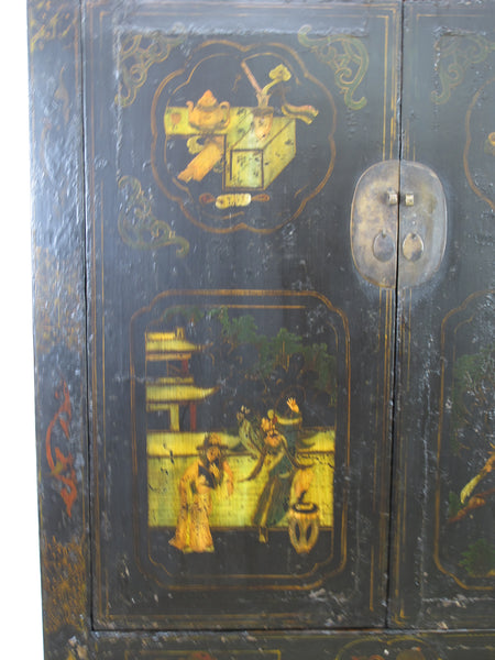 Antique Hand Painted Chinese Cabinet