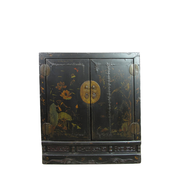 Mid 19 Century Hand Painted Antique Chinese Cabinet
