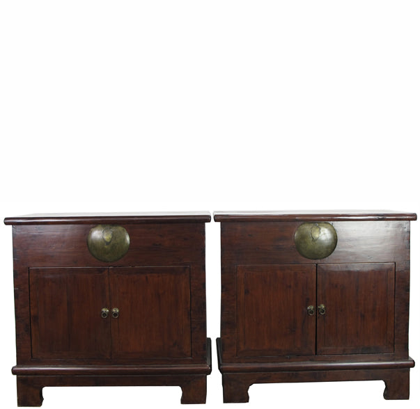 Pair Early 20 Century Antique Chinese Cabinet
