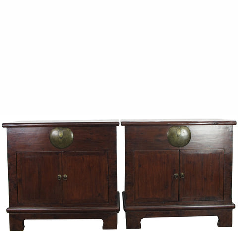 Pair Early 20 Century Antique Chinese Cabinet