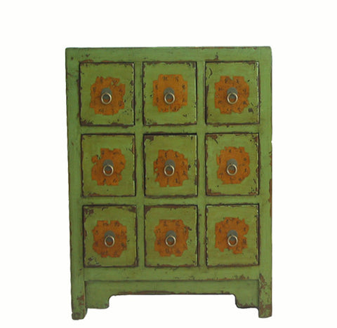 Green Antique Chinese Medicine Cabinet - Dyag East