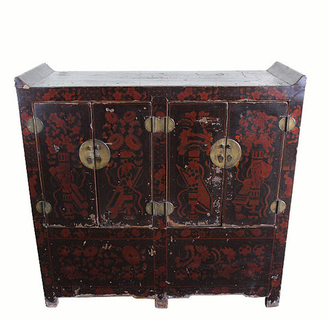 Dark Red Shanxi Antique Chest Cabinet - Dyag East