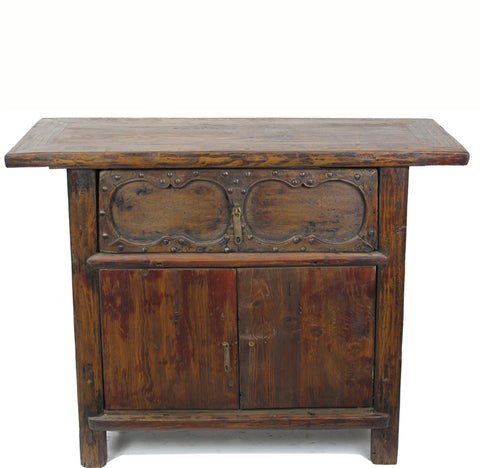 Cabinet with One Hand Carved Front Drawer
