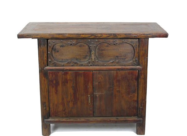Cabinet with One Hand Carved Front Drawer