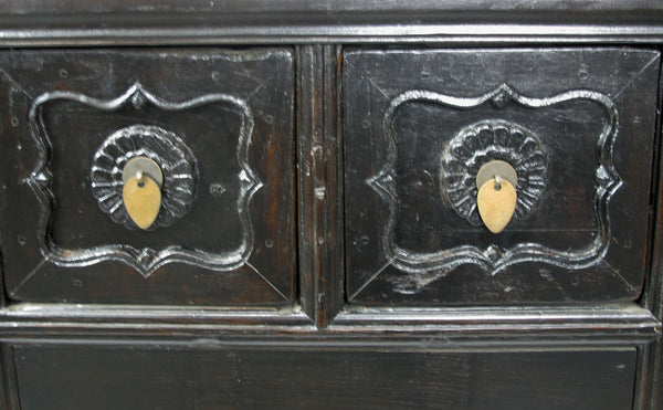 Dark Brown Antique Coffer Table with 2 Drawers