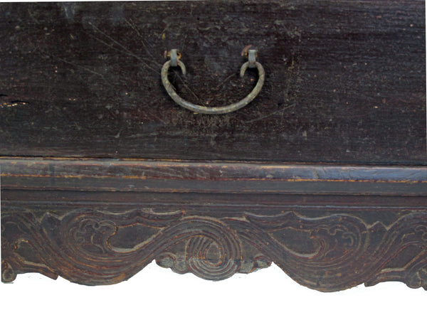 Reddish Brown Antique Chinese 3 Drawers Table