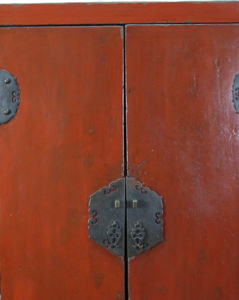 Red Chinese Antique Cabinet