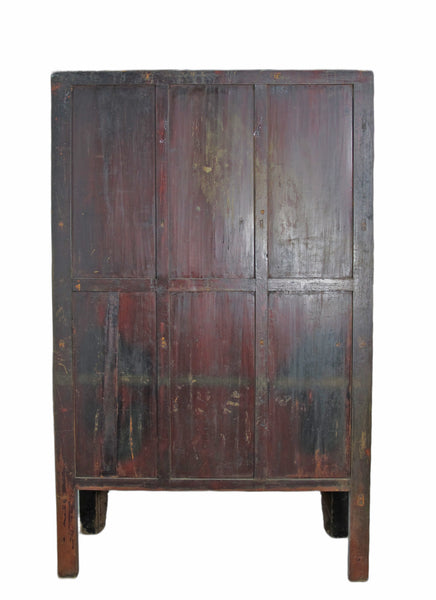 Large 84" Inch Tall  Black Chinese Antique Cabinet