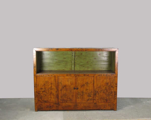 Hand Painted Chinese Antique Display Cabinet – 49 inches tall