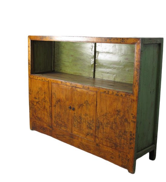 Hand Painted Chinese Antique Display Cabinet – 49 inches tall