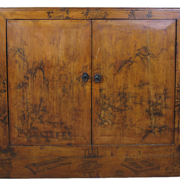 Hand Painted Chinese Antique Display Cabinet – 49 inches tall