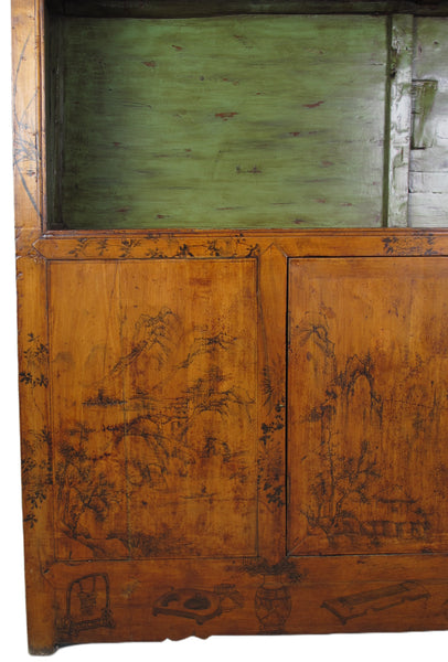Hand Painted Chinese Antique Display Cabinet – 49 inches tall