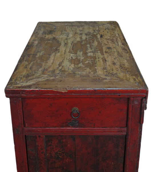 Hand Painted Circle of Mystic Bird Antique Gansu Tibetan Cabinet 2