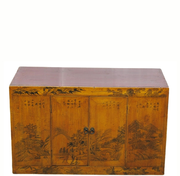 Small Elegant Hand Painted Chinese Antique Cabinet