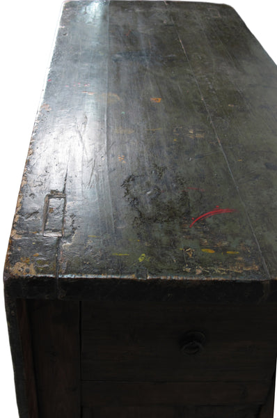 Rustic Red/Green Antique Cabinet