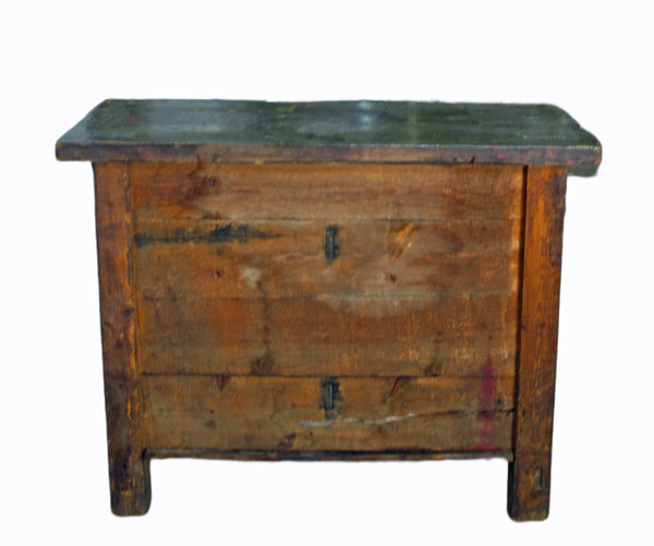 Rustic Red/Green Antique Cabinet