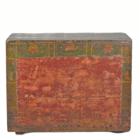 Rustic Red/Green Antique Cabinet