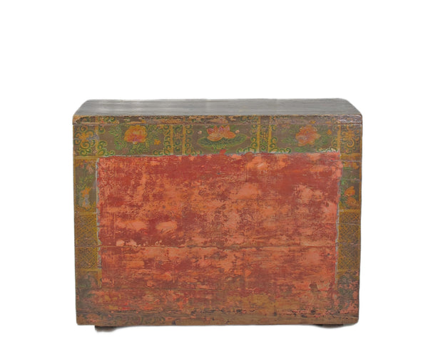 Rustic Red/Green Antique Cabinet
