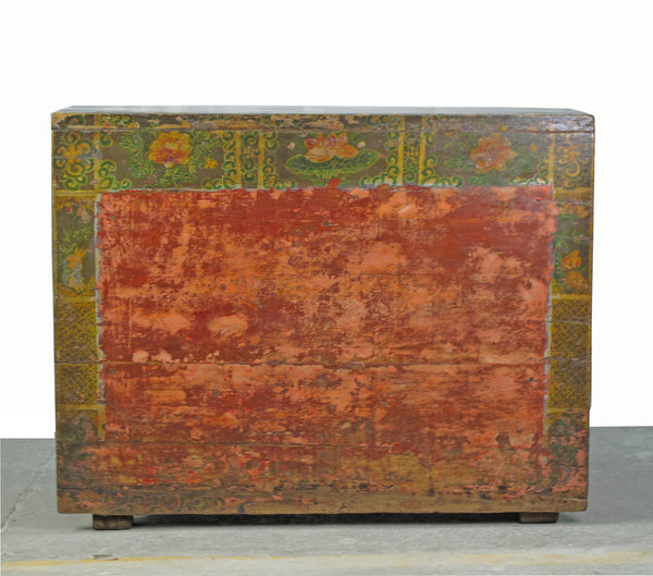 Rustic Red/Green Antique Cabinet